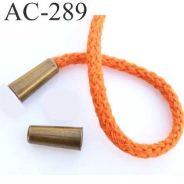 arrêt stop cordon   métal couleur laiton vieilli pour cordon de 3 a 5 mm  au maximum de diamètre prix à la pièce