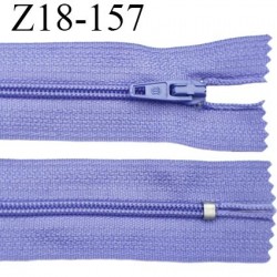 fermeture zip longueur 18 cm couleur bleu chardon non séparable largeur 2.4 cm glissière nylon largeur 4 mm