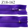 fermeture zip 18 cm couleur violet non séparable largeur 2.4 cm glissière nylon largeur 4 mm longueur 18 cm