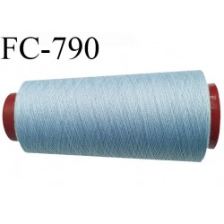 CONE 1000 m fil Polyester n° 120 couleur bleu clair longueur 1000 mètres fil européen bobiné en France certifié oeko tex