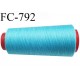 CONE 1000 m fil Polyester n° 120 bleu turquoise longueur 1000 mètres fil européen bobiné en France certifié oeko tex