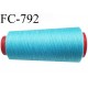 CONE 2000 m fil Polyester n° 120 bleu turquoise longueur 2000 mètres fil européen bobiné en France certifié oeko tex