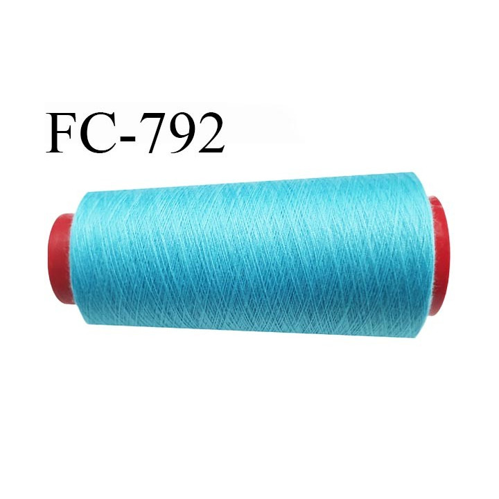 CONE 2000 m fil Polyester n° 120  bleu turquoise longueur 2000 mètres fil européen bobiné en France certifié oeko tex