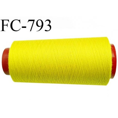 CONE 1000 m fil Polyester n° 120 jaune citron longueur 1000 mètres fil européen bobiné en France certifié oeko tex