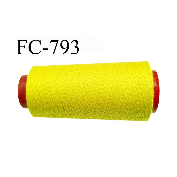 CONE 2000 m fil Polyester n° 120  jaune citron longueur 2000 mètres fil européen bobiné en France certifié oeko tex