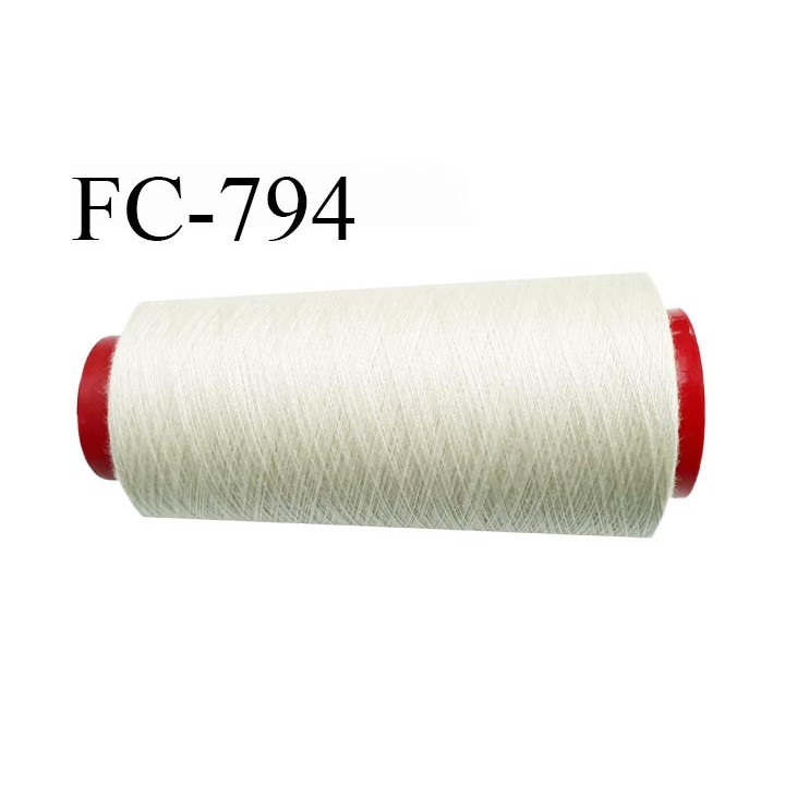 CONE 5000 m fil Polyester n° 120  crème sable ou écru longueur 5000 mètres fil européen bobiné en France certifié oeko tex
