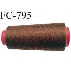 CONE 1000 m fil Polyester n° 120  marron clair longueur 1000 mètres fil européen bobiné en France certifié oeko tex