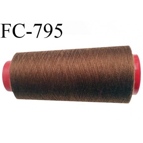 CONE 1000 m fil Polyester n° 120  marron clair longueur 1000 mètres fil européen bobiné en France certifié oeko tex