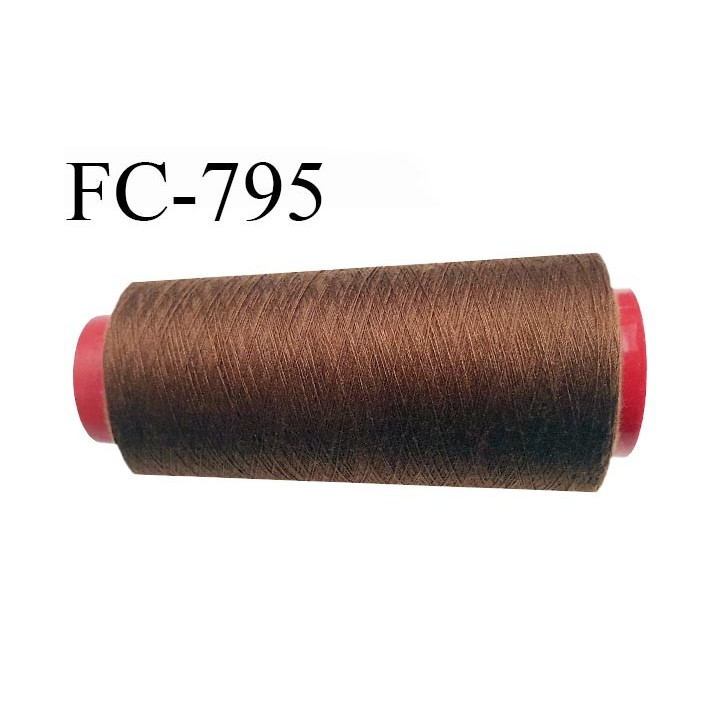 CONE 2000 m fil Polyester n° 120  marron clair longueur 2000 mètres fil européen bobiné en France certifié oeko tex