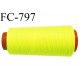 CONE 1000 m fil Polyester n° 120 jaune fluo longueur 1000 mètres fil européen bobiné en France certifié oeko tex