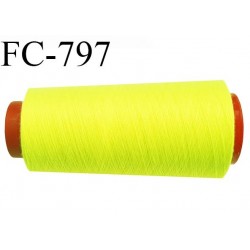 CONE 1000 m fil Polyester n° 120 jaune fluo longueur 1000 mètres fil européen bobiné en France certifié oeko tex