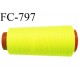 CONE 2000 m fil Polyester n° 120 jaune fluo longueur 2000 mètres fil européen bobiné en France certifié oeko tex