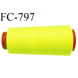CONE 2000 m fil Polyester n° 120  jaune fluo longueur 2000 mètres fil européen bobiné en France certifié oeko tex