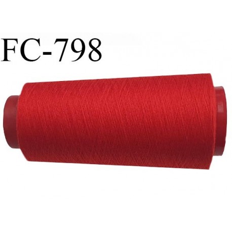 CONE 2000 m fil Polyester n° 120  rouge longueur 2000 mètres fil européen bobiné en France certifié oeko tex