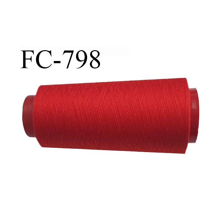 CONE 2000 m fil Polyester n° 120  rouge longueur 2000 mètres fil européen bobiné en France certifié oeko tex