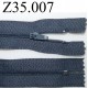 fermeture éclair longueur 35 cm couleur gris bleuté non séparable zip nylon largeur 2.5 cm