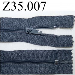 fermeture éclair longueur 35 cm couleur gris bleuté non séparable zip nylon largeur 2.5 cm