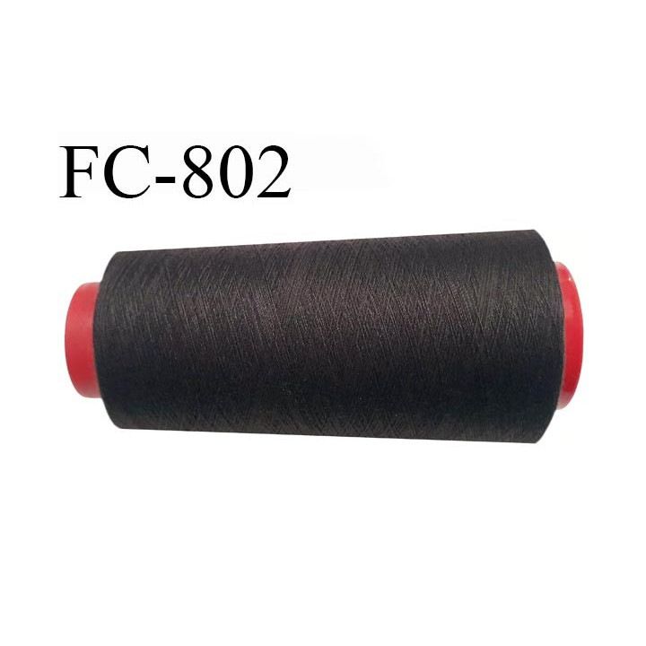 CONE 2000 m fil Polyester n° 120  marron foncé longueur 2000 mètres fil européen bobiné en France certifié oeko tex