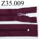 fermeture éclair longueur 35 cm couleur prune non séparable zip nylon largeur 2.5 cm