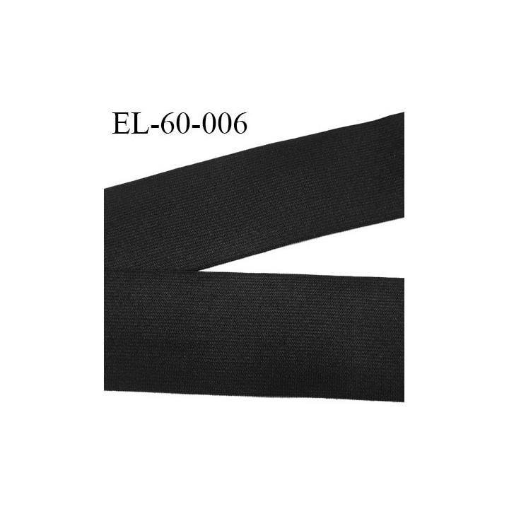 élastique 60 mm couleur noir polyester gomme fabriqué en France pour une grande marque très belle qualité prix au mètre