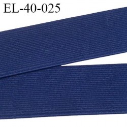 Elastique 40 mm plat très belle qualité couleur bleu bonne élasticité fabriqué en France prix au mètre