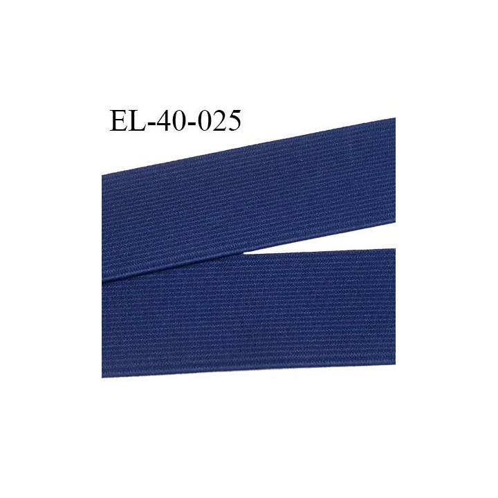 Elastique 40 mm plat très  belle qualité couleur bleu bonne élasticité fabriqué en France prix au mètre