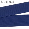 Elastique 40 mm plat très belle qualité couleur bleu bonne élasticité fabriqué en France prix au mètre