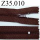 fermeture éclair longueur 35 cm couleur marron non séparable zip nylon largeur 2.5 cm