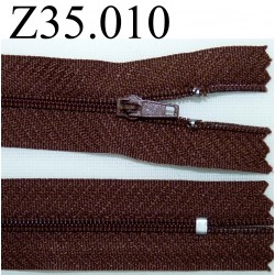 fermeture zip à glissière longueur 35 cm couleur marron non séparable zip nylon largeur 2.5 cm