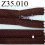 fermeture éclair longueur 35 cm couleur marron non séparable zip nylon largeur 2.5 cm