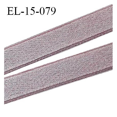 Elastique 15 mm bretelle et lingerie couleur gris de lin brillant très beau fabrication France largeur 15 mm prix au mètre