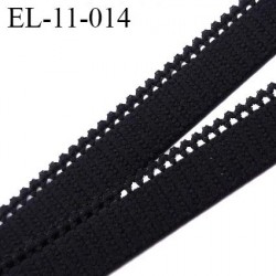 élastique 11 mm picot lingerie couleur noir 8 mm de bande et 3 mm de picot fabriqué en France prix au mètre