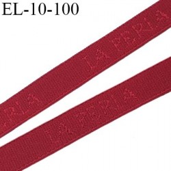 Elastique 10 mm lingerie SG couleur rubis marqué la perla fabriqué France grande marque largeur 10 mm prix au mètre