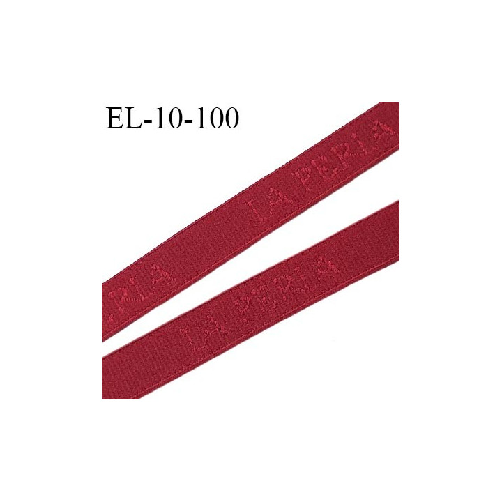Elastique 10 mm lingerie SG couleur rubis marqué la perla fabriqué France grande marque largeur 10 mm prix au mètre