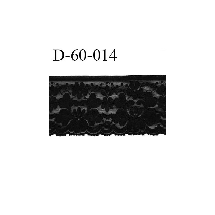 dentelle noir 60 mm lycra élastique avec anti glisse fabriqué en France pour une grande marque souple prix au mètre