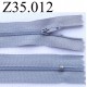fermeture éclair longueur 35 cm couleur bleu non séparable zip nylon largeur 2.5 cm