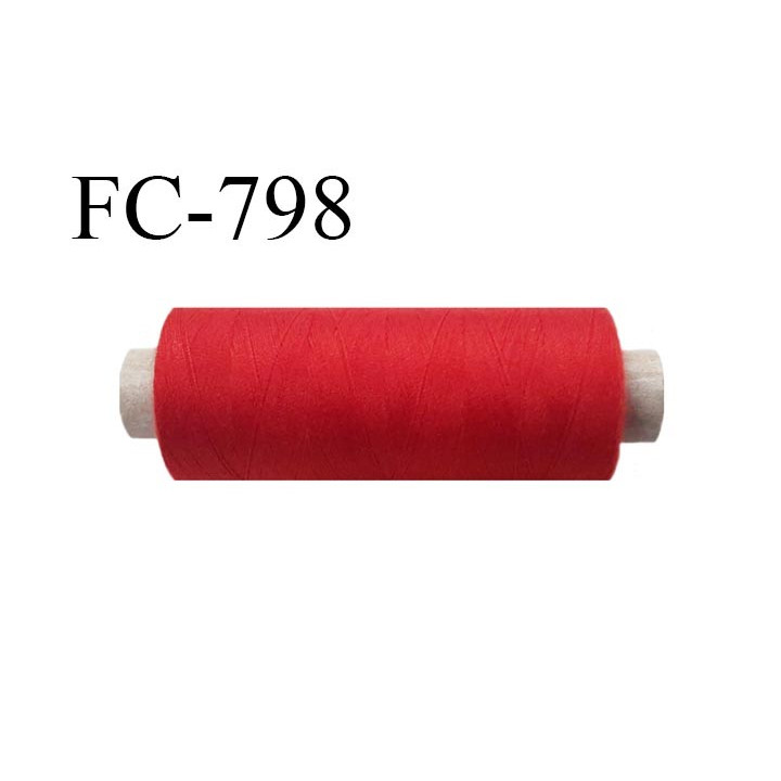 Bobine 500 m fil Polyester n° 120  rouge 500 mètres fil européen bobiné en Europe ou France certifié oeko tex