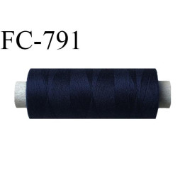 Bobine 500 m fil Polyester n° 120  couleur bleu marine 500 mètres fil européen bobiné en Europe ou France certifié oeko tex
