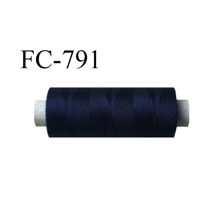 Bobine 500 m fil Polyester n° 120  couleur bleu marine 500 mètres fil européen bobiné en Europe ou France certifié oeko tex
