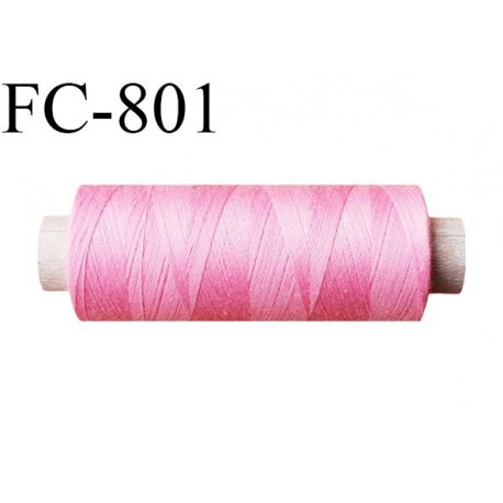 Bobine 500 m fil Polyester n° 120 couleur rose malabar 500 mètres fil européen bobiné en Europe ou France certifié oeko tex