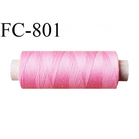 Bobine 500 m fil Polyester n° 120  couleur rose malabar 500 mètres fil européen bobiné en Europe ou France certifié oeko tex