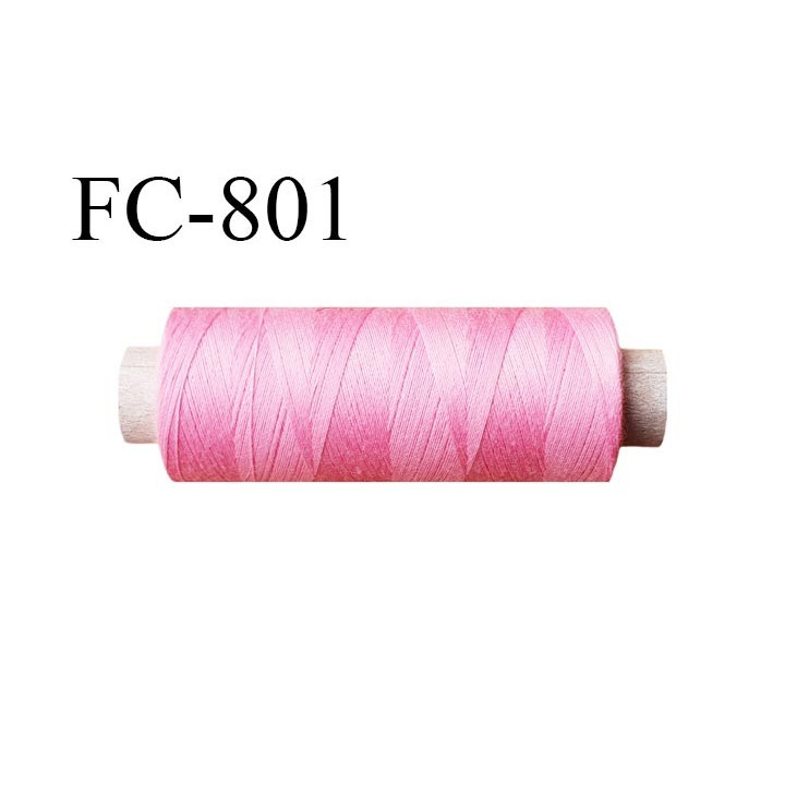Bobine 500 m fil Polyester n° 120  couleur rose malabar 500 mètres fil européen bobiné en Europe ou France certifié oeko tex
