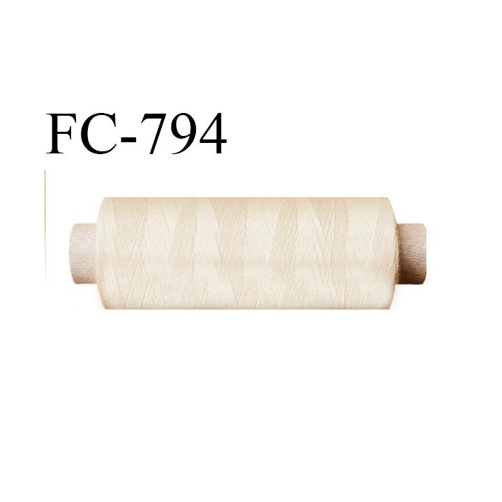 Bobine 500 m fil Polyester n° 120  écru 500 mètres fil européen bobiné en Europe ou France certifié oeko tex