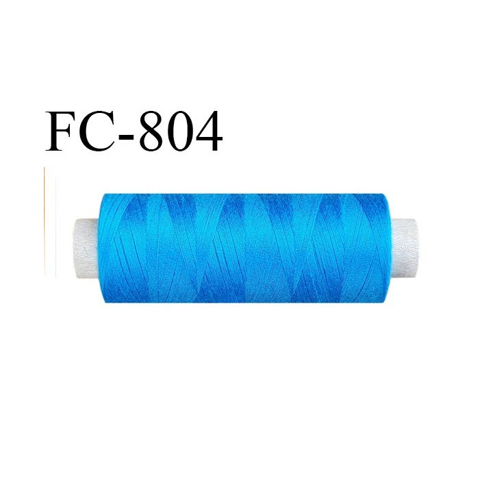 Bobine 500 m fil Polyester n° 120  bleu lumineux 500 mètres fil européen bobiné en Europe ou France certifié oeko tex
