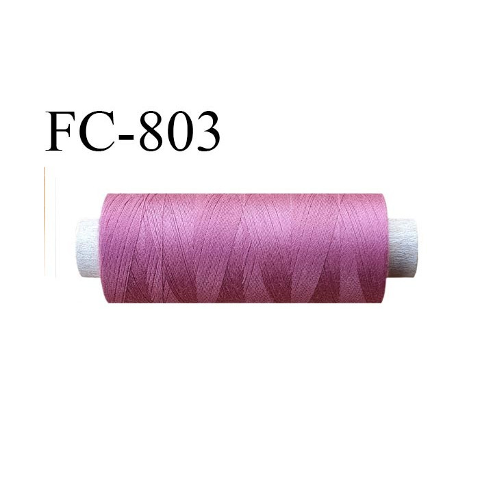 Bobine 500 m fil Polyester n° 120  rose balais 500 mètres fil européen bobiné en Europe ou France certifié oeko tex