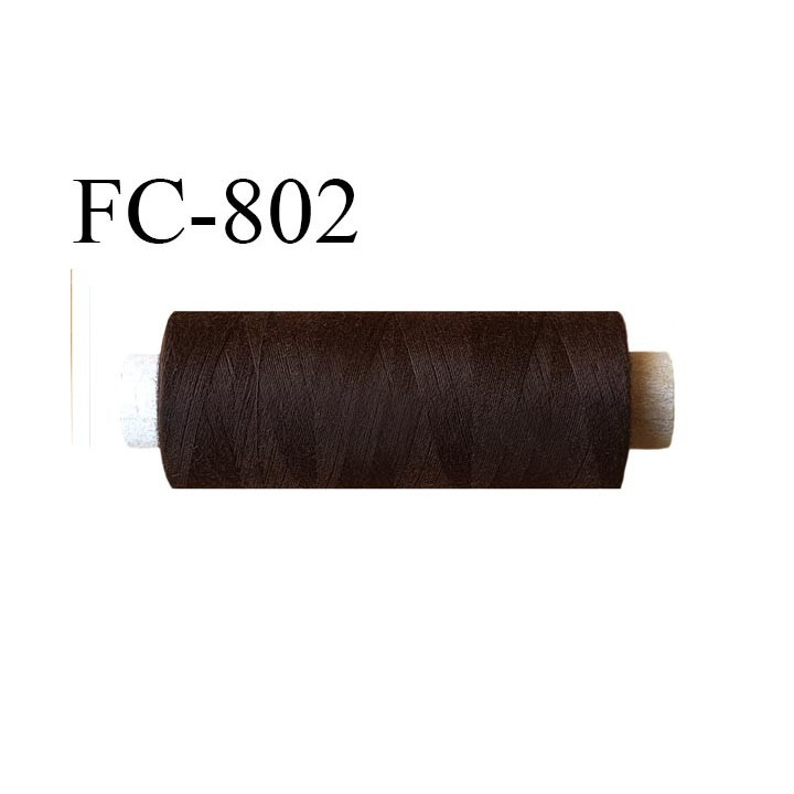 Bobine 500 m fil Polyester n° 120  marron foncé 500 mètres fil européen bobiné en Europe ou France certifié oeko tex