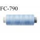 Bobine 500 m fil Polyester n° 120 bleu clair 500 mètres fil européen bobiné en Europe ou France certifié oeko tex