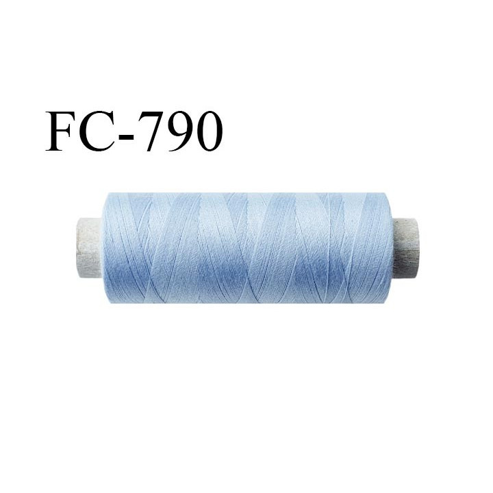 Bobine 500 m fil Polyester n° 120  bleu clair 500 mètres fil européen bobiné en Europe ou France certifié oeko tex