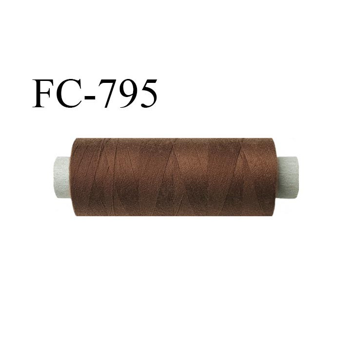 Bobine 500 m fil Polyester n° 120  marron clair 500 mètres fil européen bobiné en Europe ou France certifié oeko tex