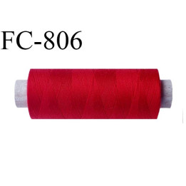 Bobine 500 m fil Polyester n° 120  rouge 500 mètres fil européen bobiné en Europe ou France certifié oeko tex